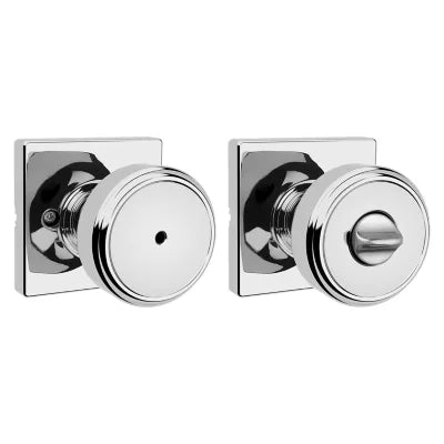 Kwikset Maven Knob with Square Rosette Polished Chrome