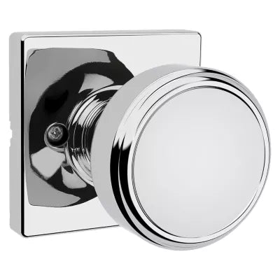 Kwikset Maven Knob with Square Rosette Polished Chrome