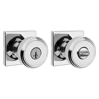 Kwikset Maven Knob with Square Rosette Polished Chrome