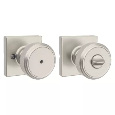 Kwikset Maven Knob with Square Rosette Satin Nickel