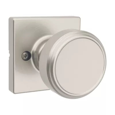 Kwikset Maven Knob with Square Rosette Satin Nickel