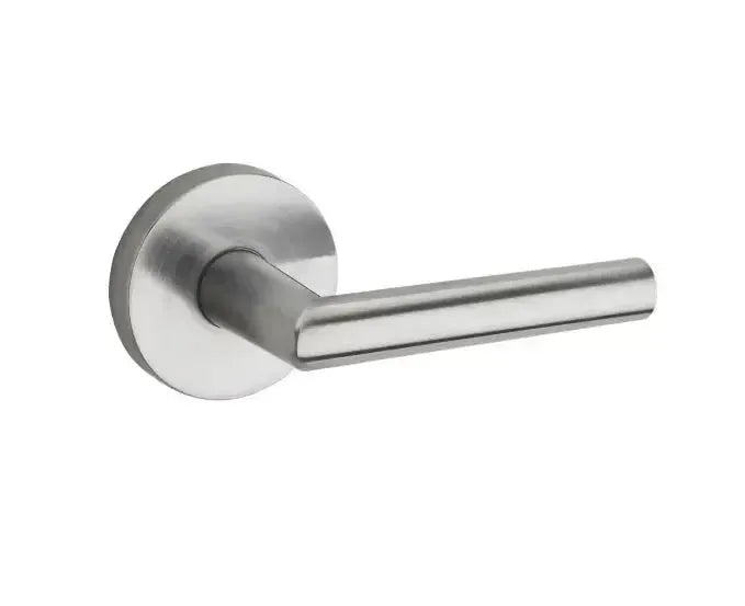 Kwikset Milan Lever with Round Rosette in Satin Chrome finish