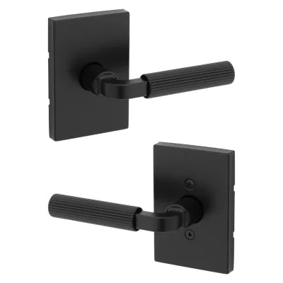 Kwikset Mirada Lever with Rectangle Rosette Matte Black