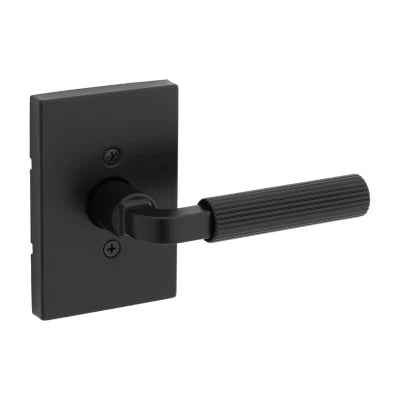 Kwikset Mirada Lever with Rectangle Rosette Matte Black