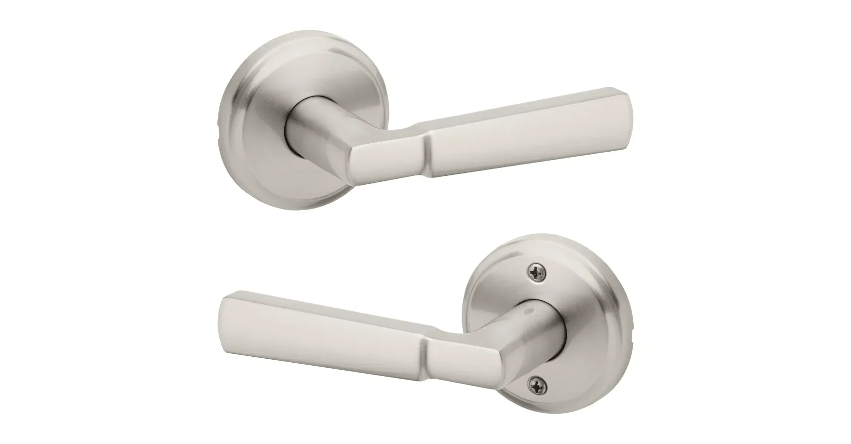 Kwikset Perth Passage Lever in Satin Nickel finish