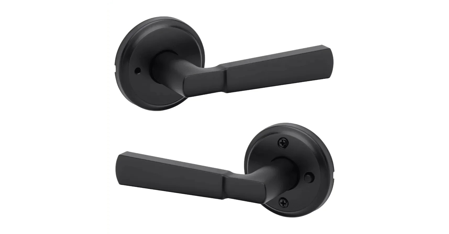 Kwikset Perth Privacy Lever in Matte Black finish