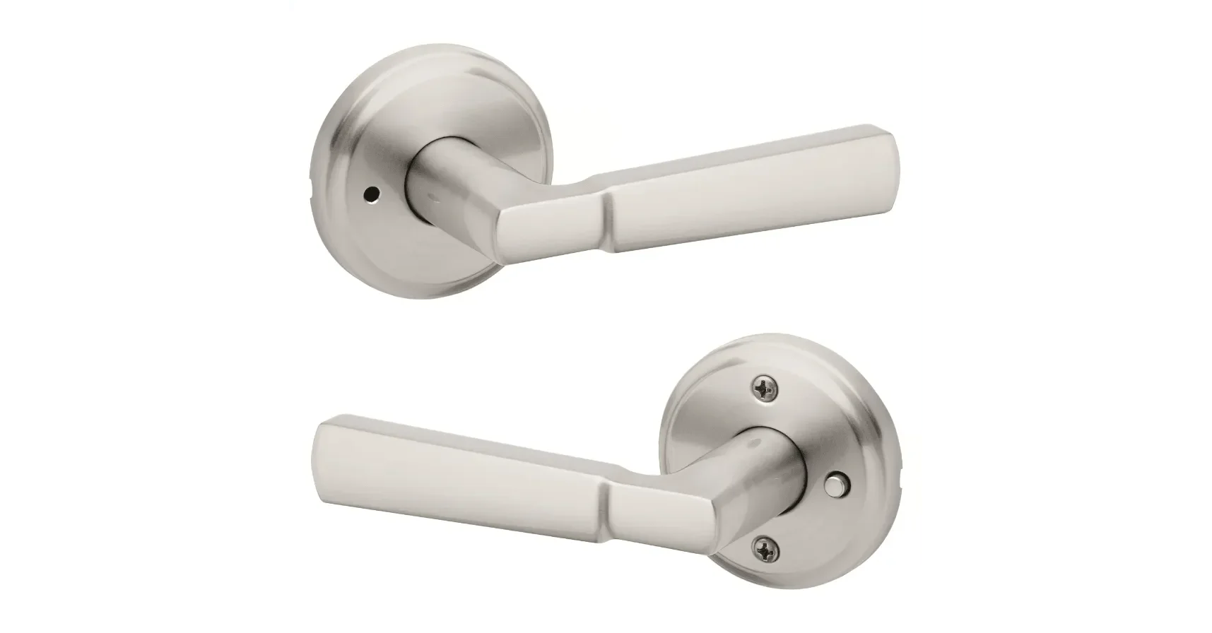 Kwikset Perth Privacy Lever in Satin Nickel finish