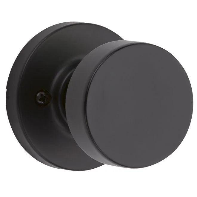 Kwikset Pismo Knob Half Dummy With Round Rosette in Matte Black finish