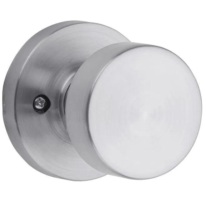 Kwikset Pismo Knob Half Dummy With Round Rosette in Satin Chrome finish