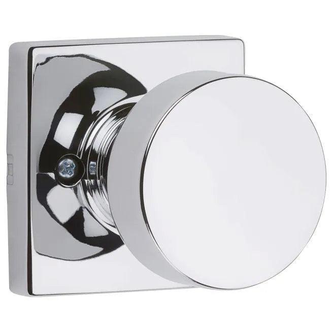 Kwikset Pismo Knob Half Dummy With Square Rosette in Polished Chrome finish