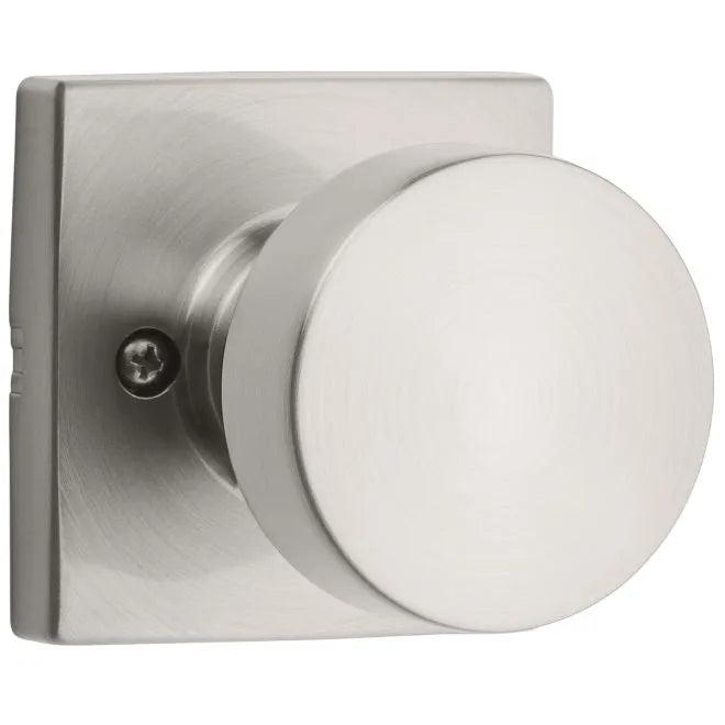Kwikset Pismo Knob Half Dummy With Square Rosette in Satin Nickel finish