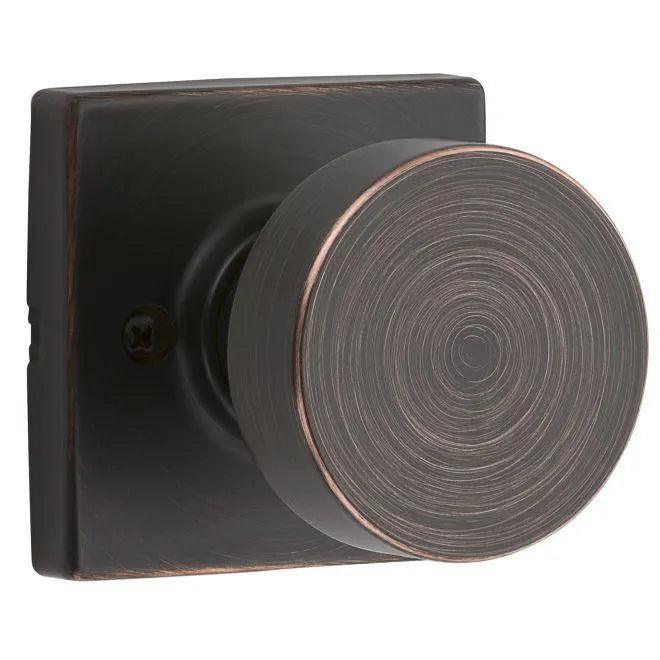 Kwikset Pismo Knob Half Dummy With Square Rosette in Venetian Bronze finish