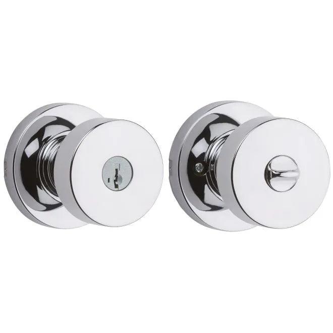 Kwikset Pismo Knob with Round Rosette Polished Chrome