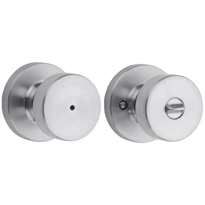 Kwikset Pismo Knob with Round Rosette Satin Chrome