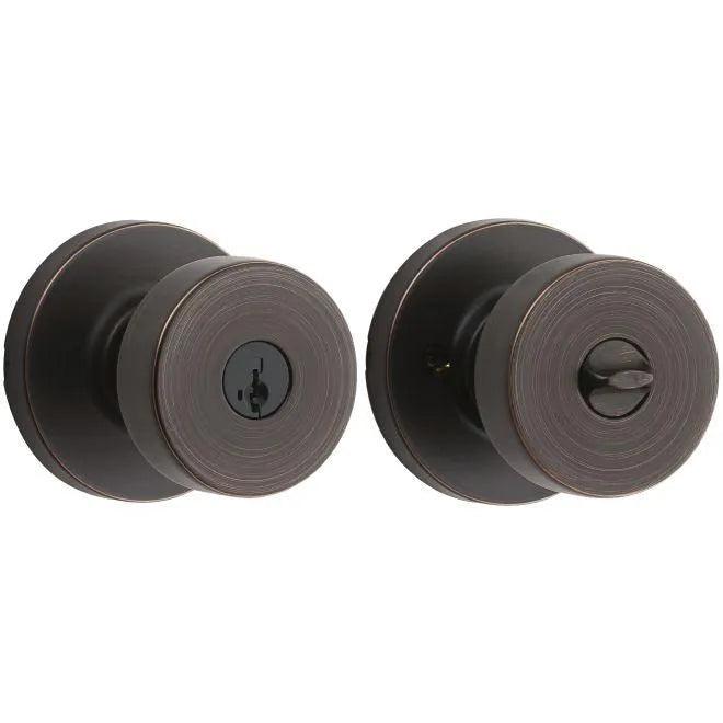 Kwikset Pismo Knob with Round Rosette Venetian Bronze