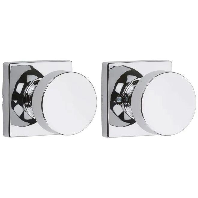 Kwikset Pismo Passage Knob With Square Rosette in Polished Chrome finish