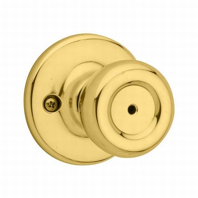 Kwikset Tylo Privacy Door Knob in Polished Brass finish