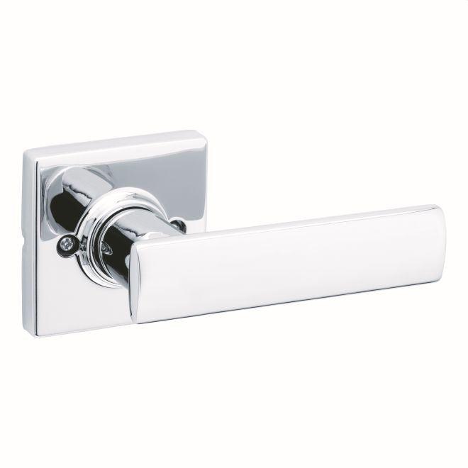 Kwikset Breton Lever Half Dummy With Square Rosette in Polished Chrome finish