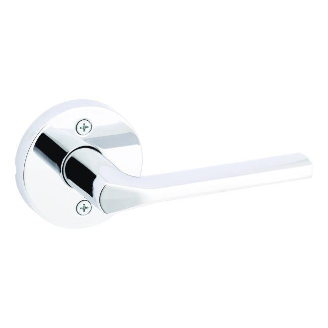 Kwikset Lisbon Lever With Round Rosette Half Dummy in Polished Chrome finish