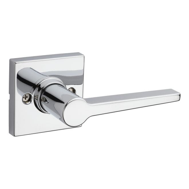 Kwikset Safelock Daylon Lever With Square Rosette Half Dummy in Polished Chrome finish