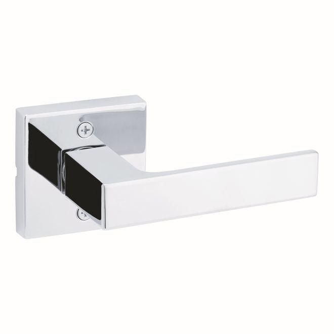 Kwikset Singapore Lever With Square Rosette Half Dummy in Polished Chrome finish