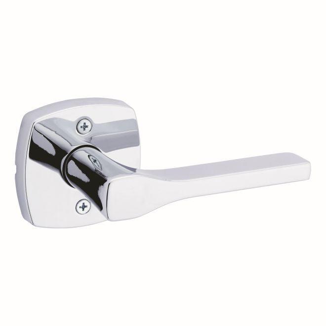 Kwikset Tripoli Lever With Midtown Rosette Half Dummy in Polished Chrome finish