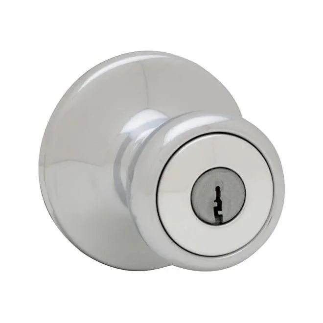 Kwikset Tylo Knob Keyed Entry Door Lock in Polished Chrome finish