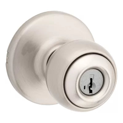 Kwikset Polo Knob Vestibule Lock With SmartKey Satin Chrome