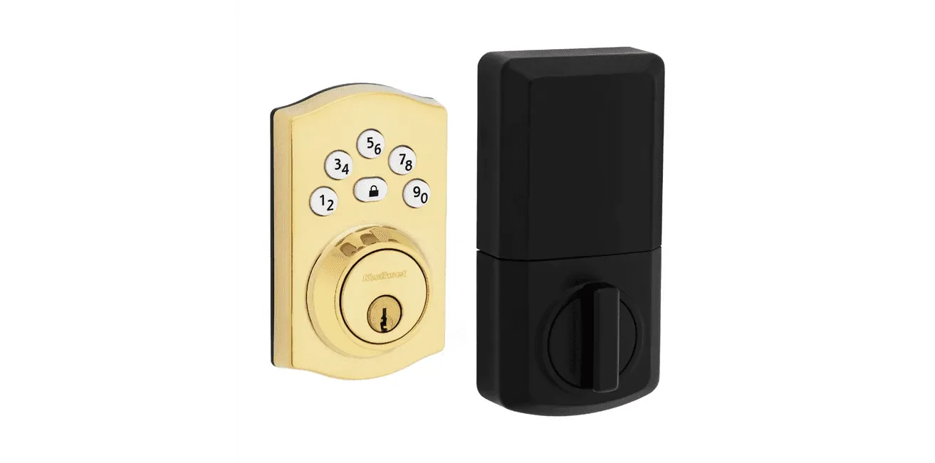 Kwikset Powerbolt 240 Traditional Keypad Electronic Lock Lifetime Polished Brass