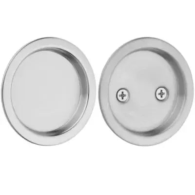 Kwikset Round Passage Pocket Door Lock in Satin Chrome finish