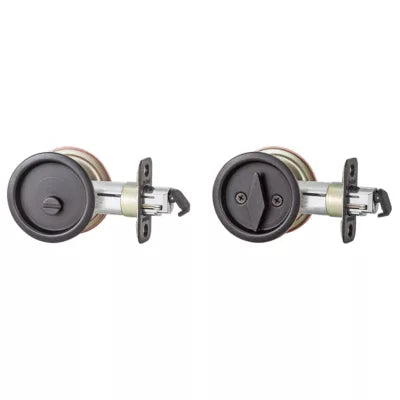 KwiksetKwikset Round Privacy Pocket Door Lock in 