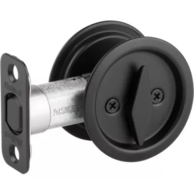 Kwikset Round Privacy Pocket Door Lock Matte Black