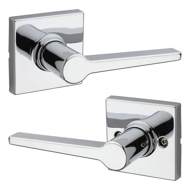 Kwikset Safelock Daylon Passage Lever With Square Rosette in Polished Chrome finish