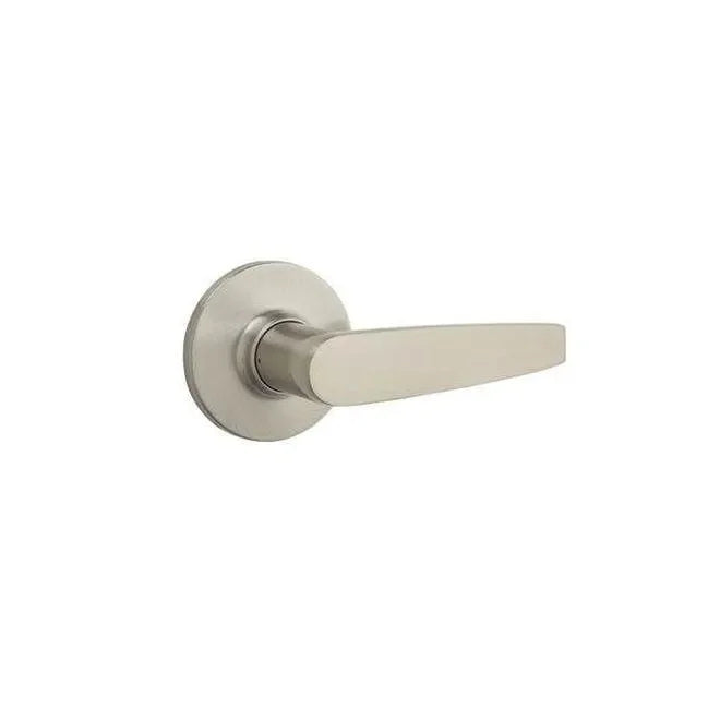 Kwikset Safelock Winston Passage Lever Round Rosette in Satin Nickel finish
