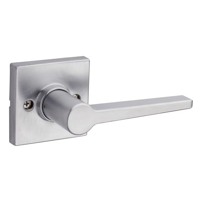 Kwikset Safelock Daylon Lever With Square Rosette Half Dummy in Satin Chrome finish