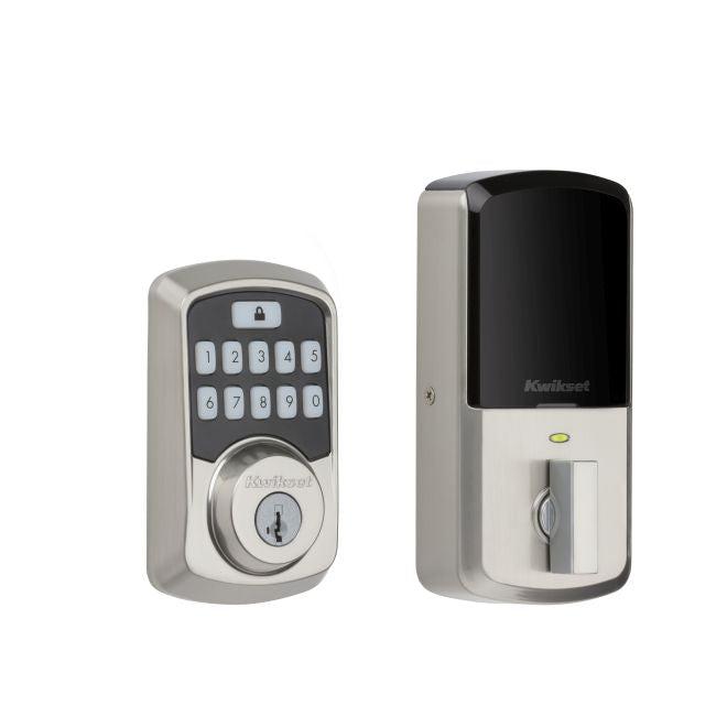 Kwikset Aura Bluetooth Keypad Electronic Deadbolt in Satin Nickel finish