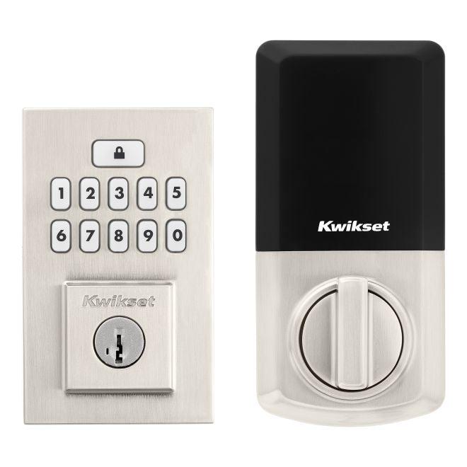 Kwikset Contemporary SmartCode Keypad Electronic Deadbolt SmartKey in Satin Nickel finish