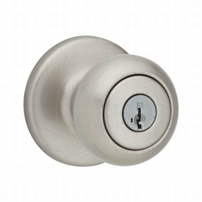 Kwikset Cove Keyed Entry Knob Lock With SmartKey in Satin Nickel finish