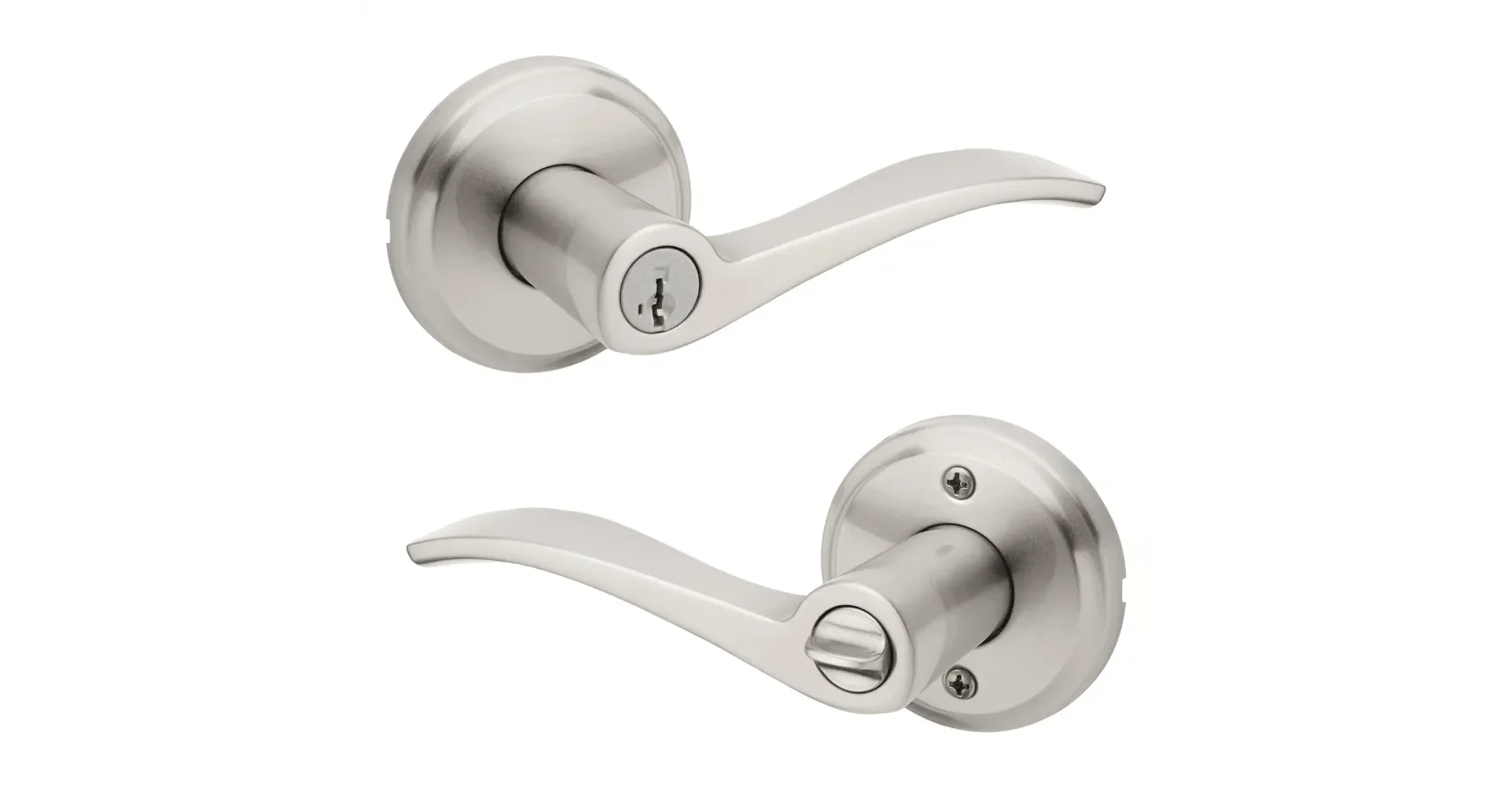 Kwikset Sedona Keyed Entry Lever with SmartKey in Satin Nickel finish