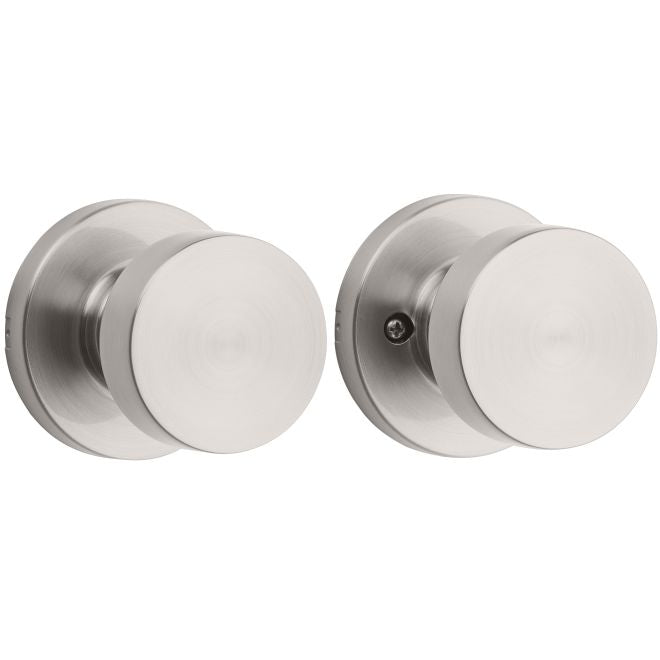 Kwikset Pismo Passage Knob With Round Rosette in Satin Nickel finish