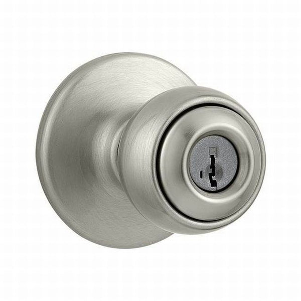 Kwikset Polo Knob Keyed Entry Door Lock With SmartKey in Satin Nickel finish