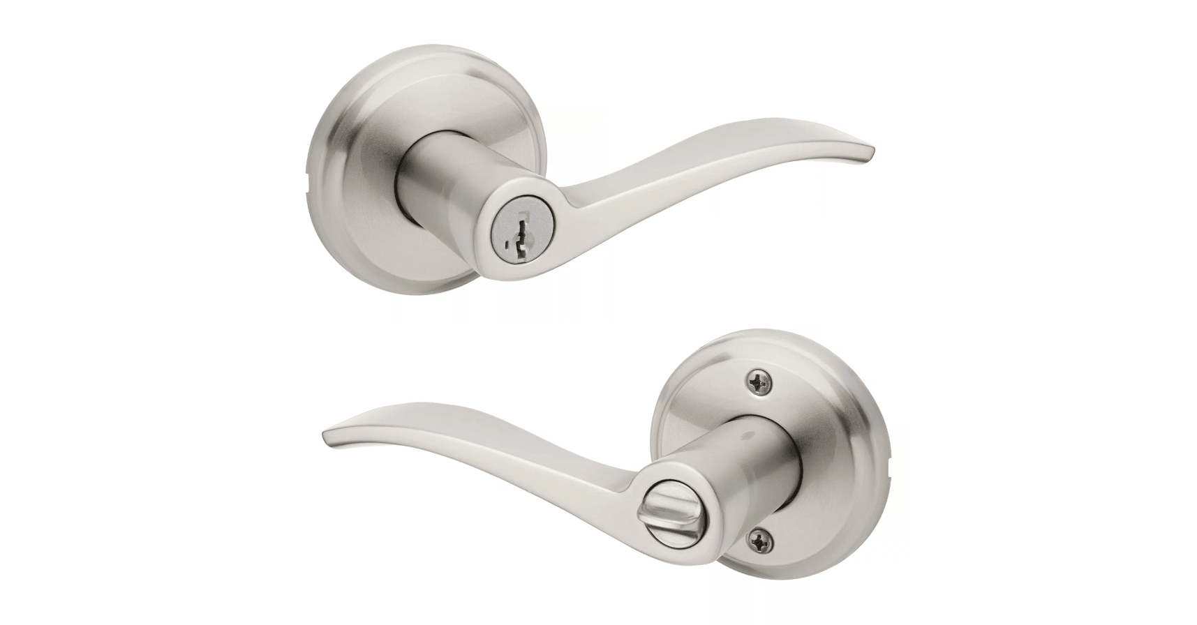 Kwikset Sedona Keyed Entry Lever with SmartKey in Satin Nickel finish
