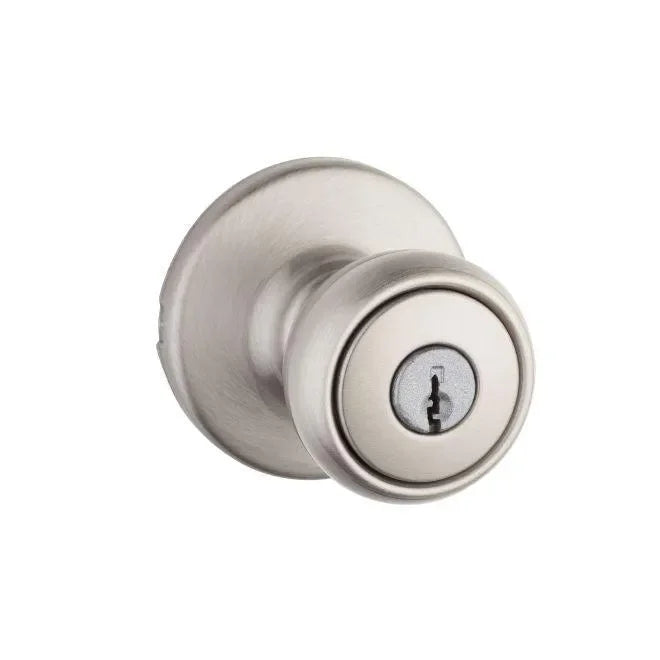 Kwikset Tylo Knob Keyed Entry Door Lock in Satin Nickel finish