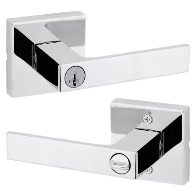 Kwikset Singapore Lever with Square Rosette