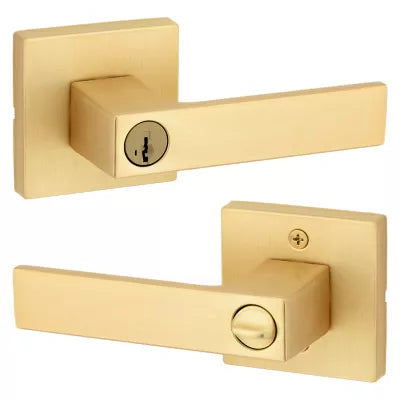 Kwikset Singapore Lever with Square Rosette