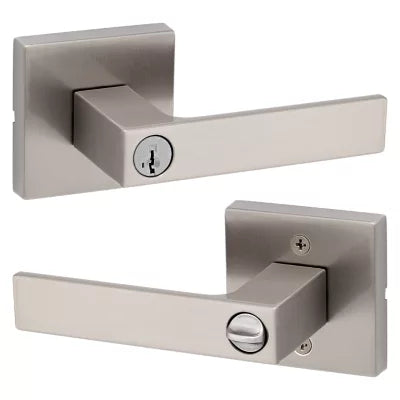 Kwikset Singapore Lever with Square Rosette