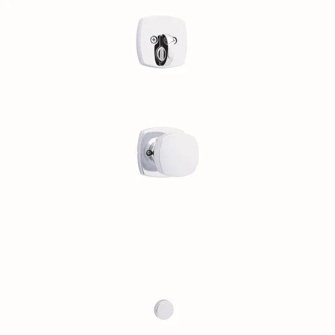 Kwikset Single Cylinder Interior Arroyo Knob With Midtown Rosette Trim - Exterior Trim Sold Separately in Polished Chrome finish