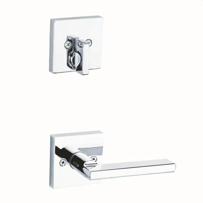 Kwikset Single Cylinder Interior Halifax Lever Trim With Square Rosette - Exterior Trim Sold Separately in Polished Chrome finish