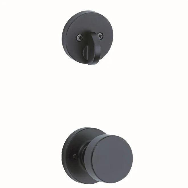 Kwikset Single Cylinder Interior Pismo Knob Trim With Round Rosette - Exterior Trim Sold Separately Matte Black