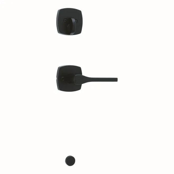 Kwikset Single Cylinder Interior Tripoli Lever With Midtown Rosette Trim - Exterior Trim Sold Separately in Matte Black finish